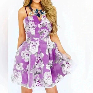 Minuet short organza floral dress formal